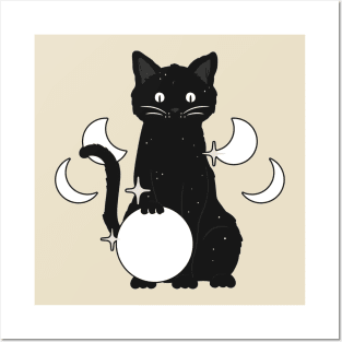 Halloween Witchy Black Cat Posters and Art